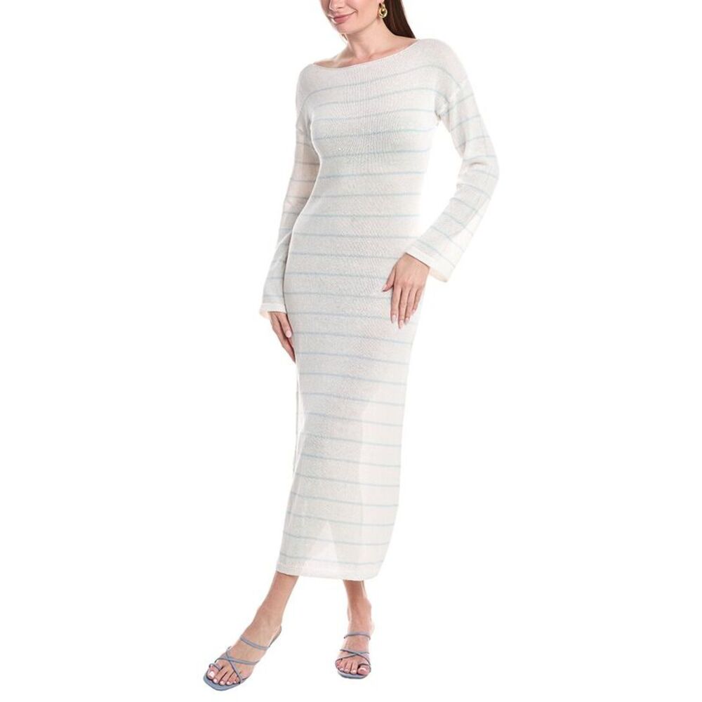 Solid & Striped Womens  The Polly Linen-Blend Maxi Dress, Blue